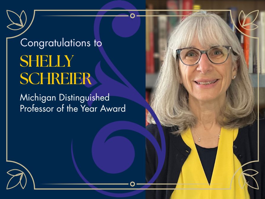 Award Slide: Shelly Schreier Receives Michigan Distinguished Professor of the Year Award
