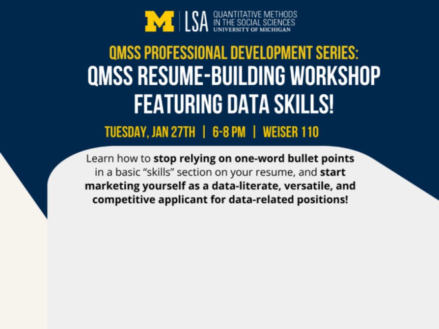 Prep for upcoming career fairs with our UNIQUE data-specific resume-building workshop! 