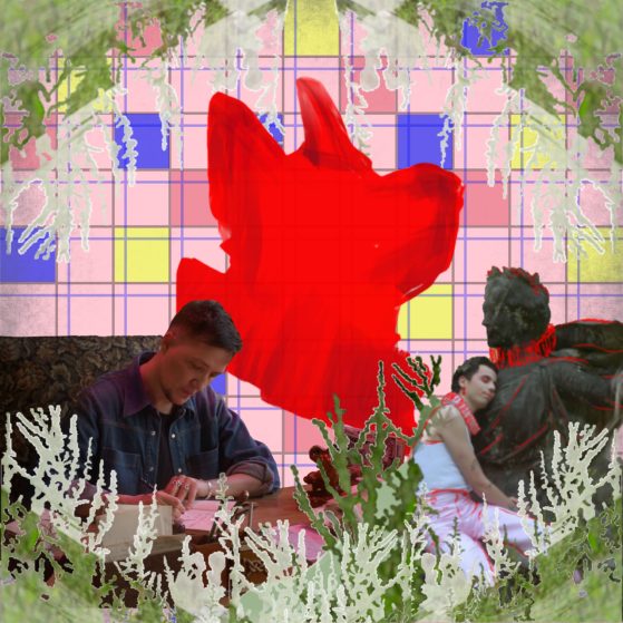 Photo of Paul B. Preciado writing at a desk.