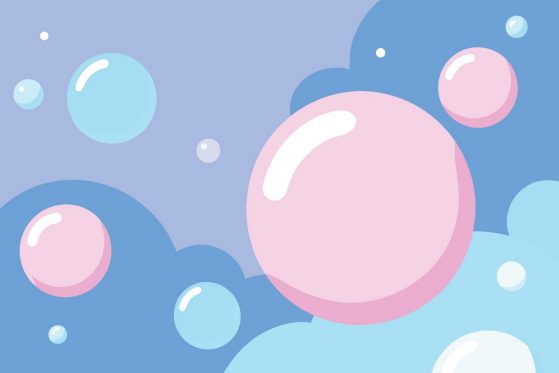 Blue and pink bubbles