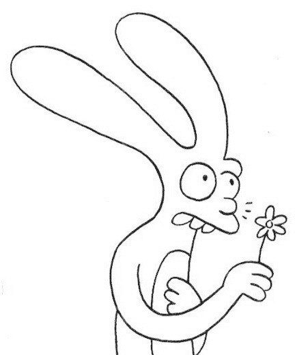 Character handing out a flower.
