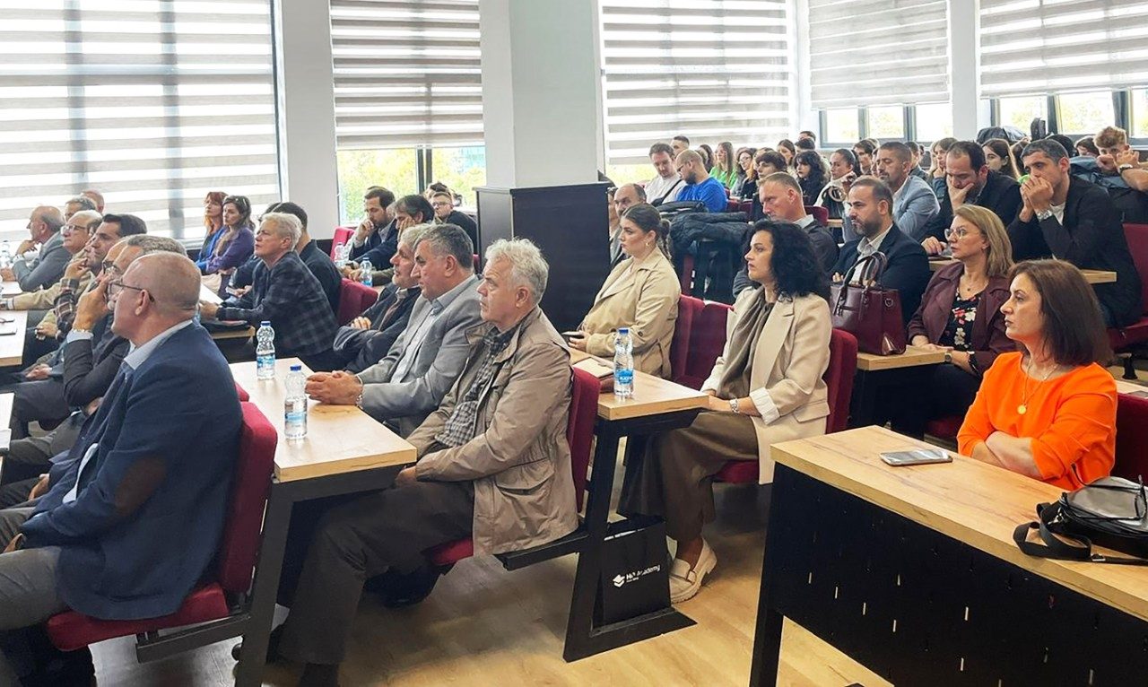 Attendees at the inauguration of the University of Prishtina Institute of Anthropology (Kosova).