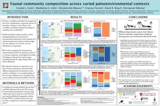 Koski's poster, "Faunal community composition across varied paleoenvironmental contexts."