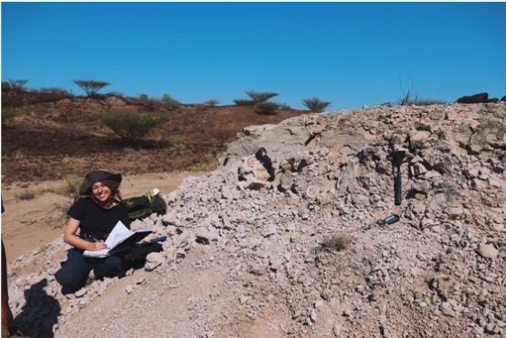 Krystal Koski at a field site.