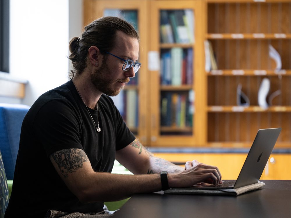 student working in Biophysics
