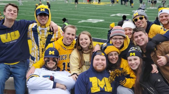Fallon and friends at the Big House for a UM Football game