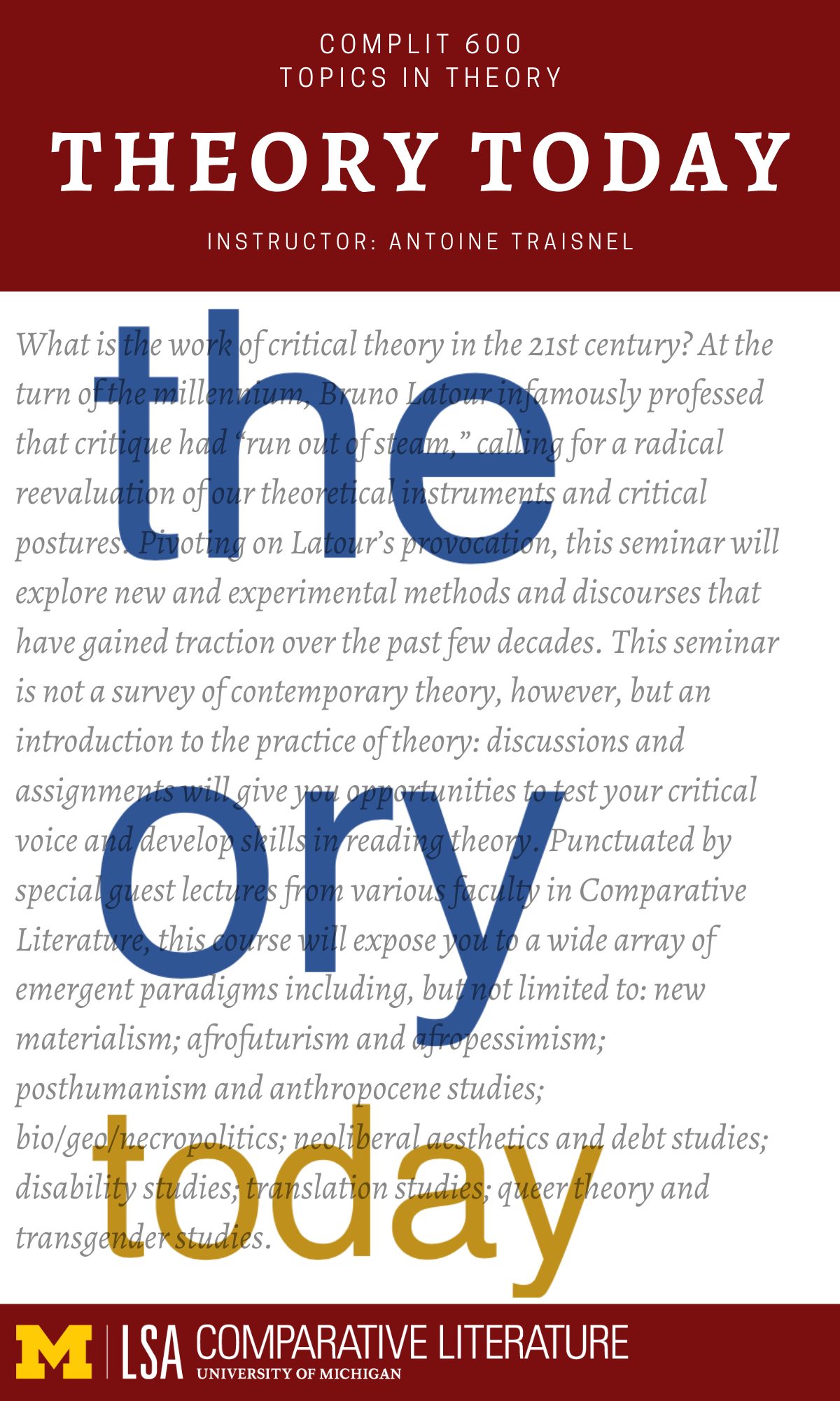 600: Theory Today