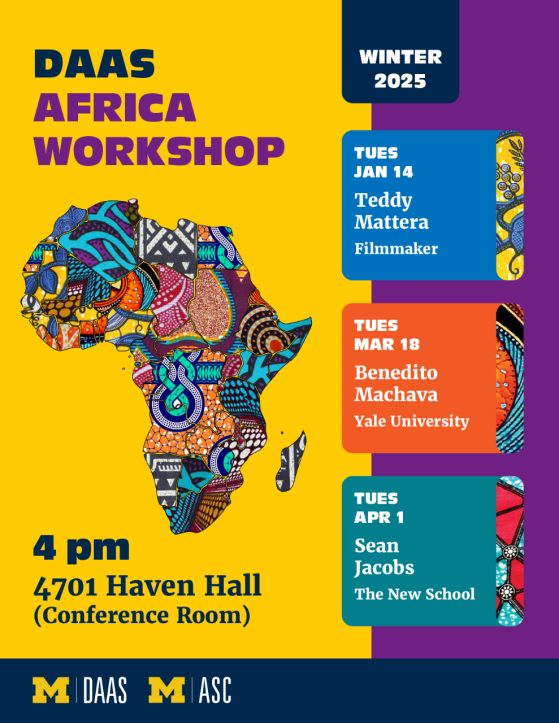 Winter 2025 Africa Workshop schedule