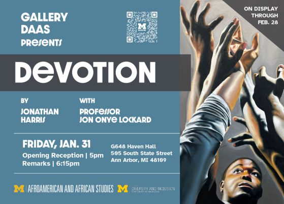 "Devotion," an art exhibition by Jonathan Harris, with Professor Jon Onye Lockard