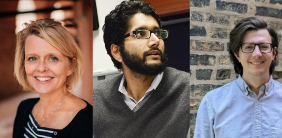 headshots of Professor Linda Tesar, Professor Basit Zafar, and PhD Student Kenneth Hofmeister