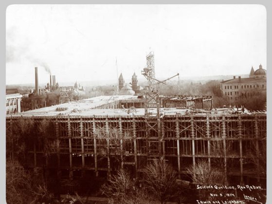 Natural Science Building under construction in 1914. 