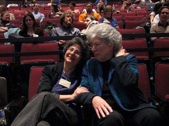 Deborah Goldberg and Nancy Walls at the Young Scientists Symposium in 2009
