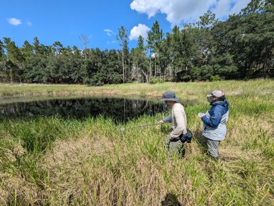 Tim James and Oliver Keller in the field, courtesy of Keller.