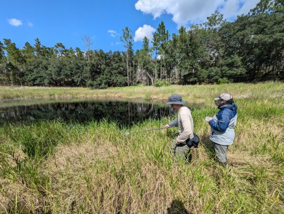 Tim James and Oliver Keller in the field, courtesy of Keller.