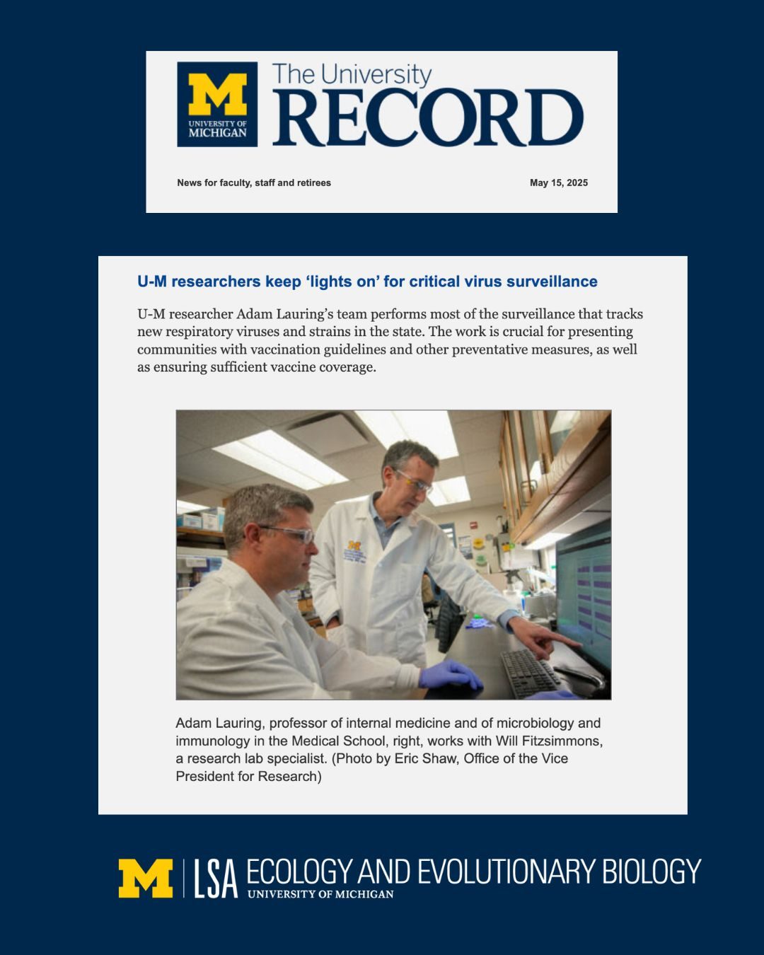 Screenshot of The Record article