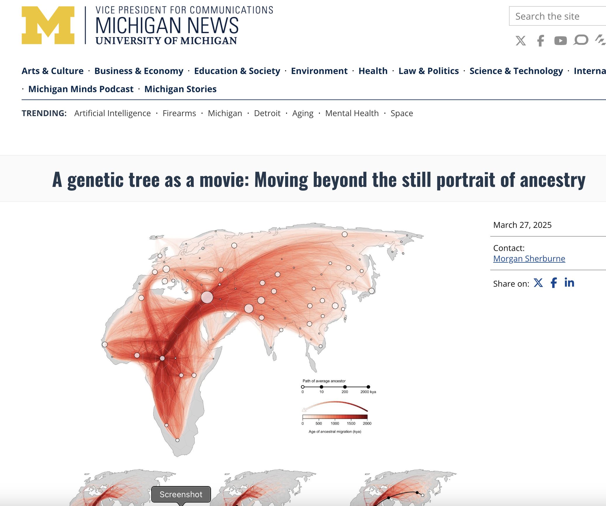 Screenshot of article 