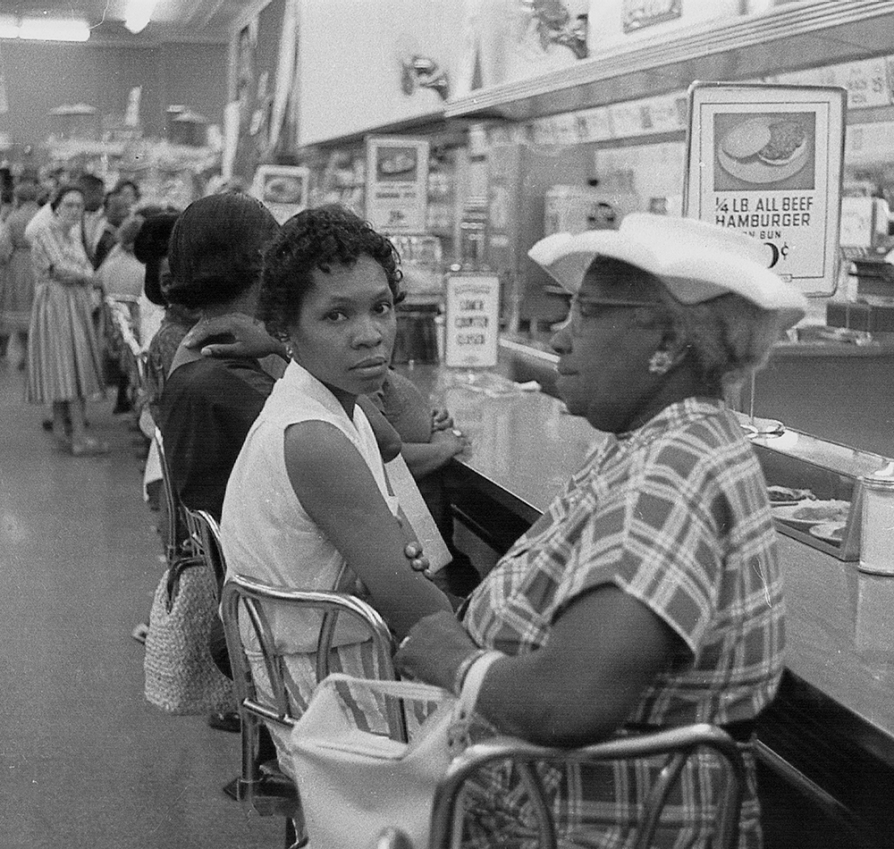 Women at a lunch counter sit-in, circa 1960s.
