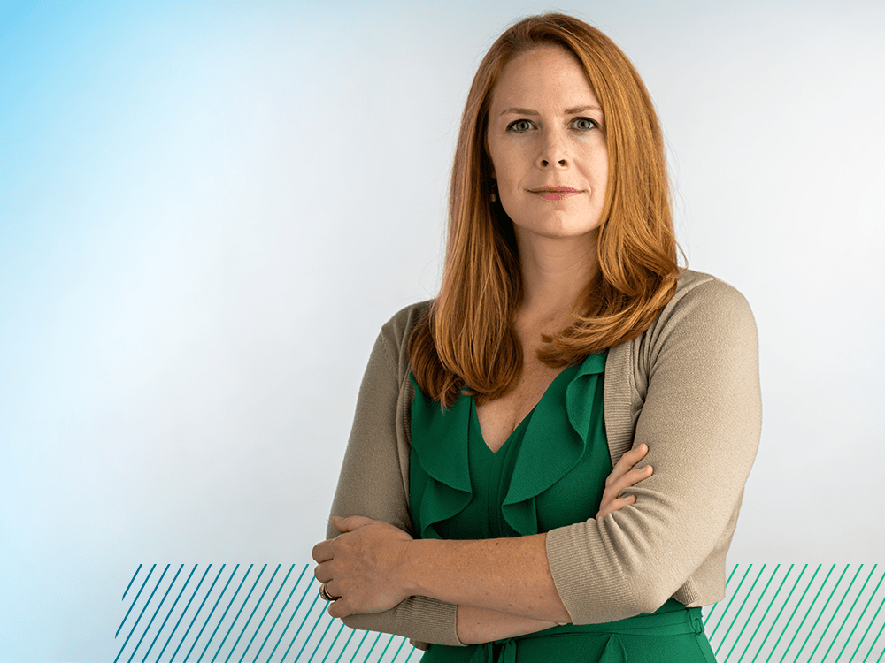 An photo of Ashley Gearhardt with her arms crossed