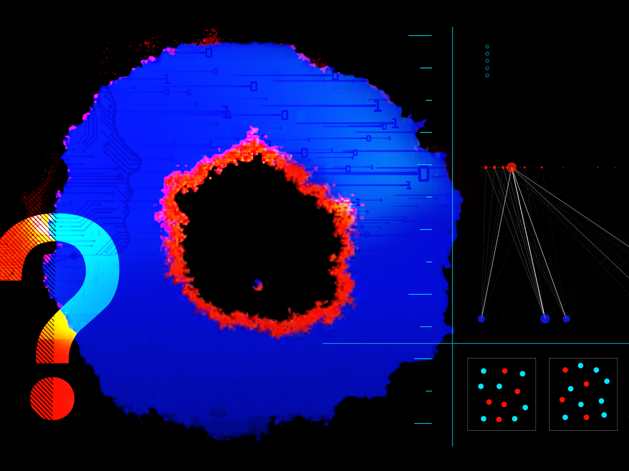 Collage incorporating cellular models and line graphs.