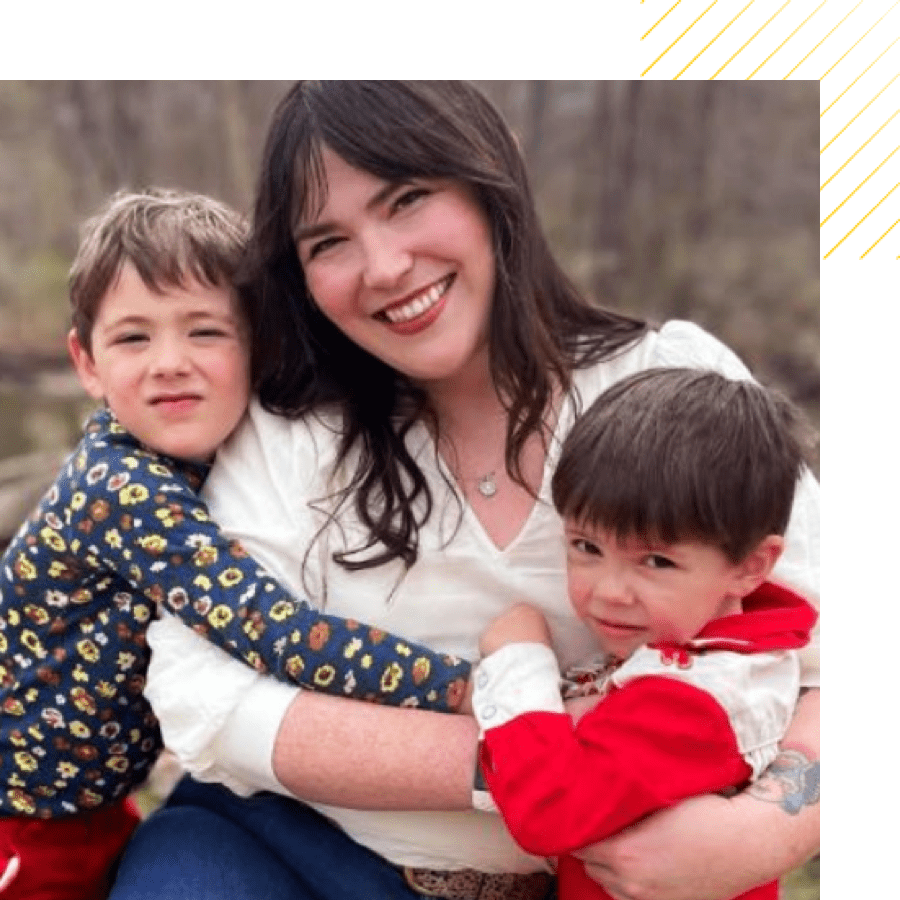 Catherine Hadley and her two sons.