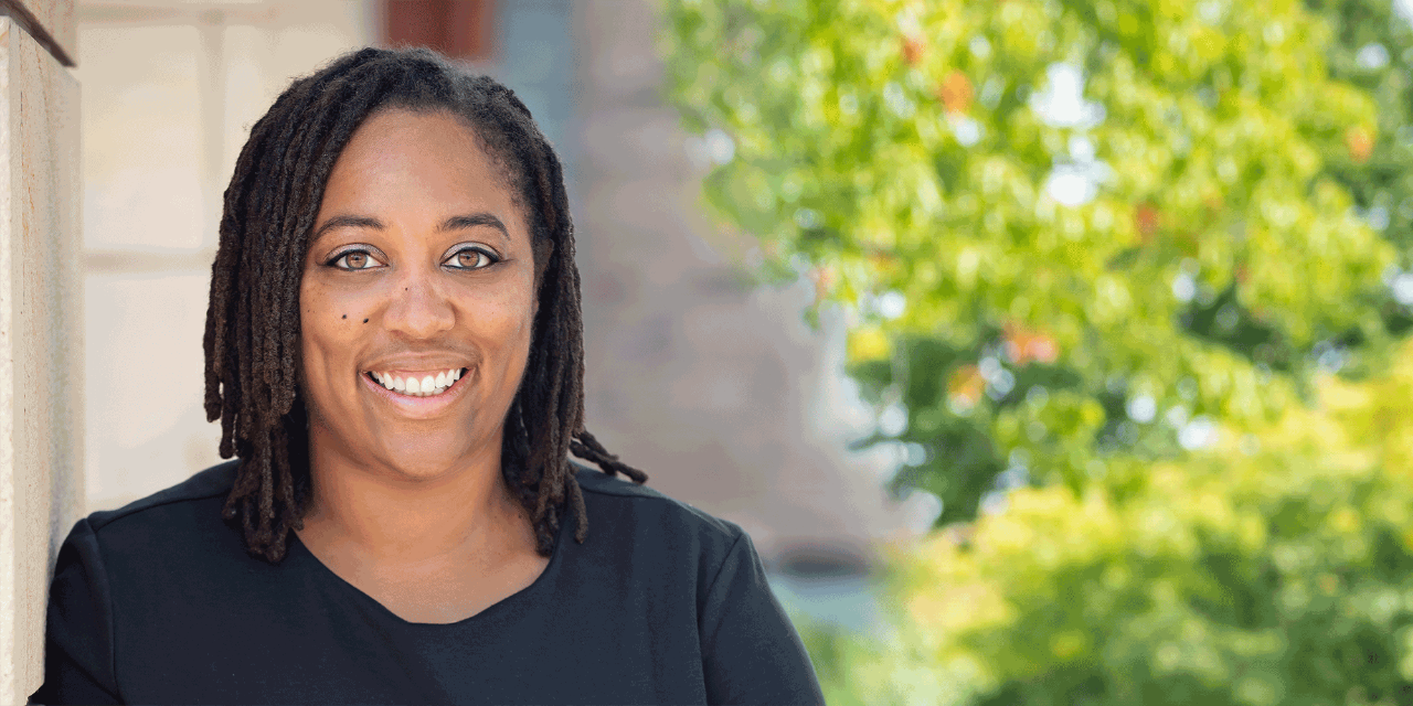 A portrait of Kira Thurman, assistant professor of Germanic Languages and Literatures and History. 