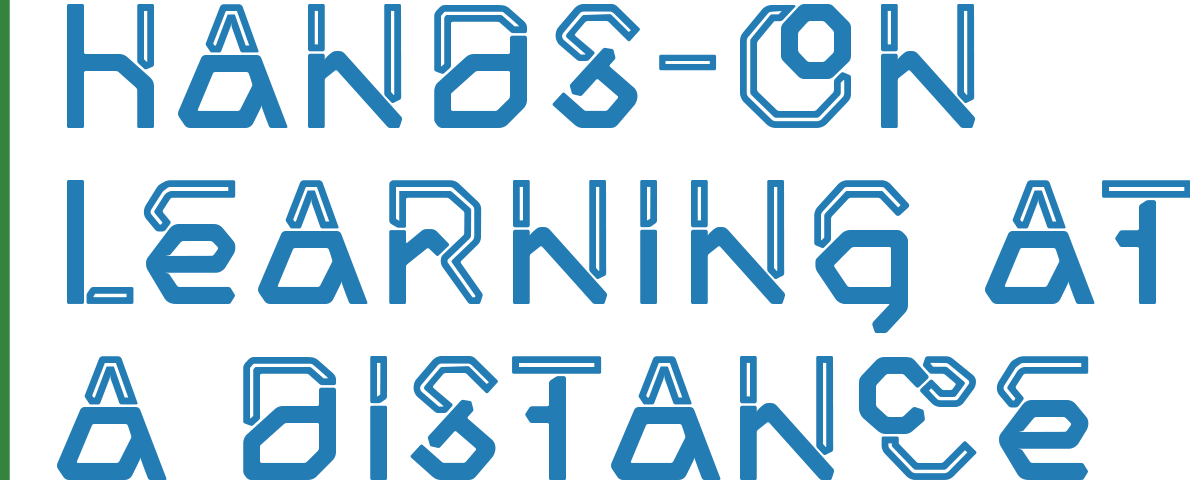 title text that reads "hands-on learning at a distance"