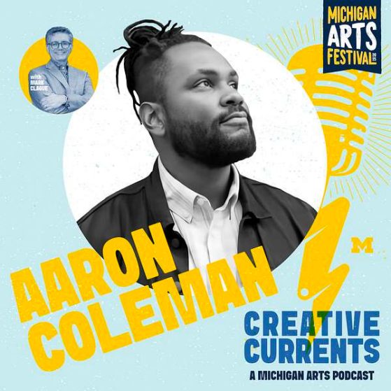 Creative Currrents logo with photo of Aaron Coleman 