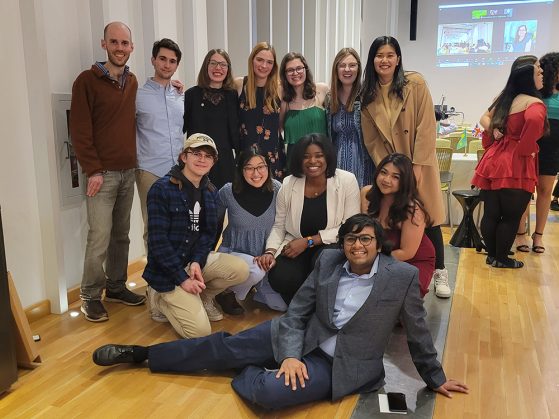 CG facilitators pose with GSIs Patricio and Clary. Back row (left to right): Patricio Provenco O’Donoghue, Malik Salman, Clary Baudraz, Ena Humphries, Isabelle McIntyre, Yueying Hu Middle row (left to right): Kyle LaChance, Esther Park, Fatim Kaba-Diakite, Kassie Martinez Front row: Samir Agarwala