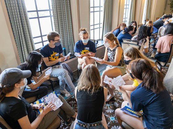 First year GSP students and student leaders get to know one another during GSP Welcome Orientation