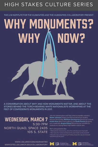 Why monuments? Why Now? Event poster.