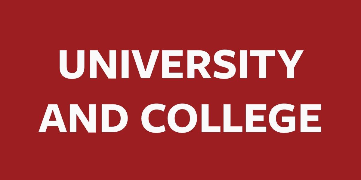 “University and College” button.