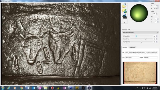 Screen capture of bull graffiti using CHI’s RTIViewer software.