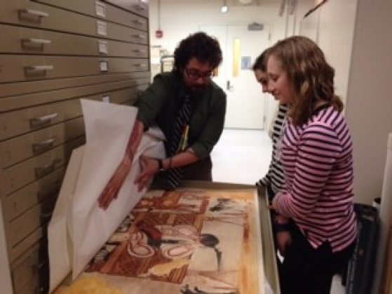 A color reproduction of a mural found in one of the structures (C65)