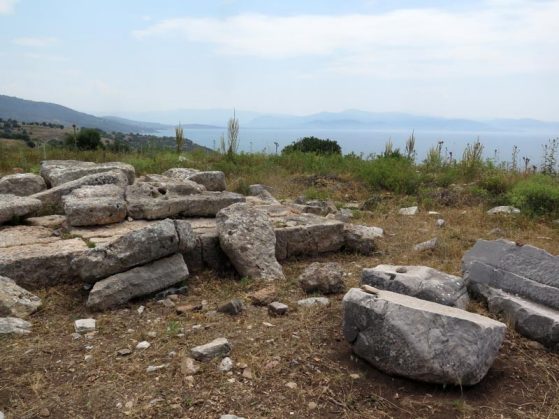 View across the altar of the Athena Temple at Notion