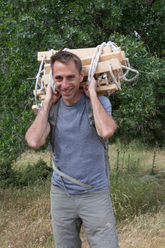 Christopher Ratté with rope ladder 