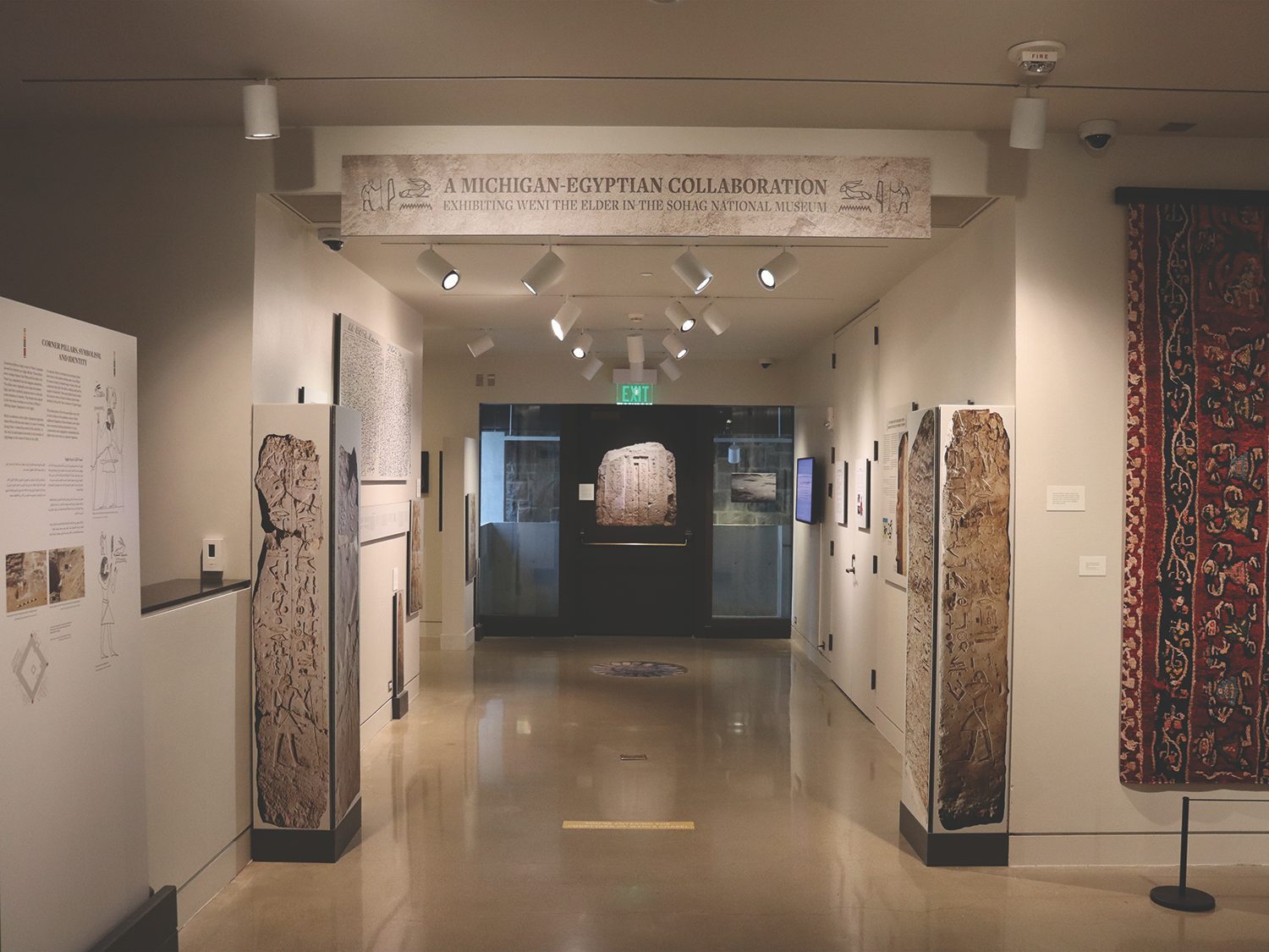 View into the Weni the Elder photo show at the Kelsey Musuem.