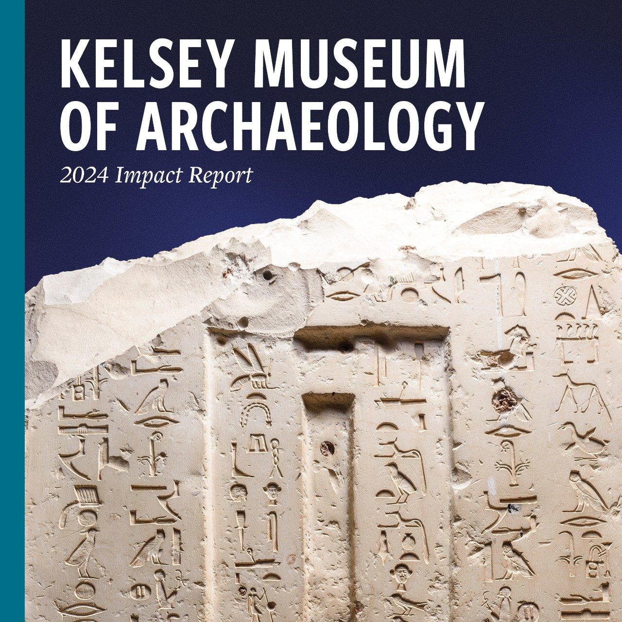 Front cover of the 2024 Impact Report, showing a large limestone slab with hieroglyphs.