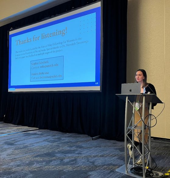 Sophie Faircloth presenting