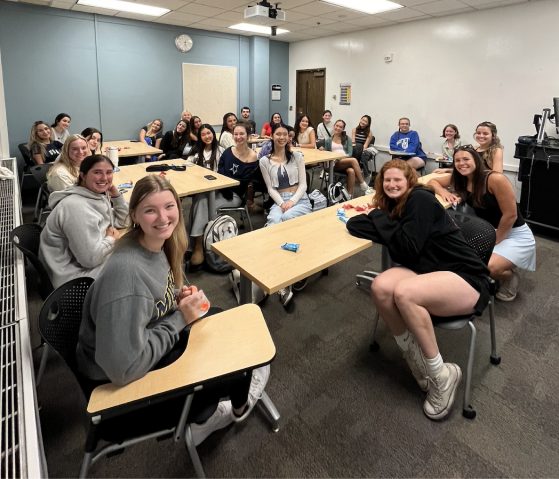 Group photo of the Pre-Speech and Hearing Club at a meeting