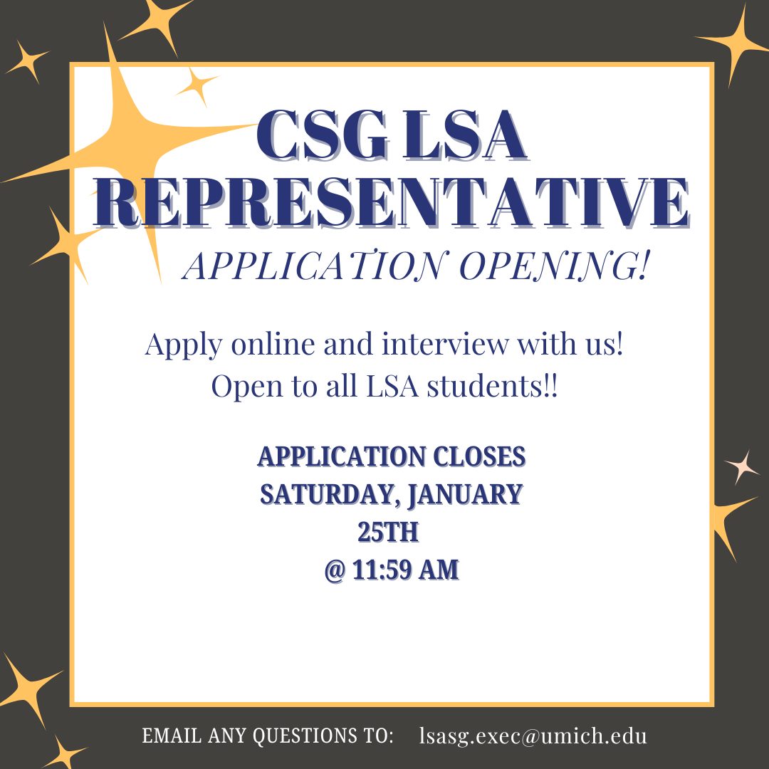 Apply to be a CSG LSA Representative! 