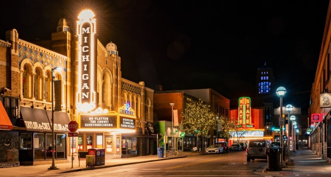 Liberty Avenue at night