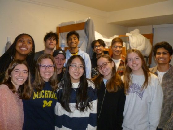 Nisan (front row, 3rd from right) with her MRADS friends in Mosher-Jordan Hall!