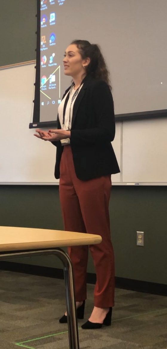 Kristen Bolster giving an oral presentation