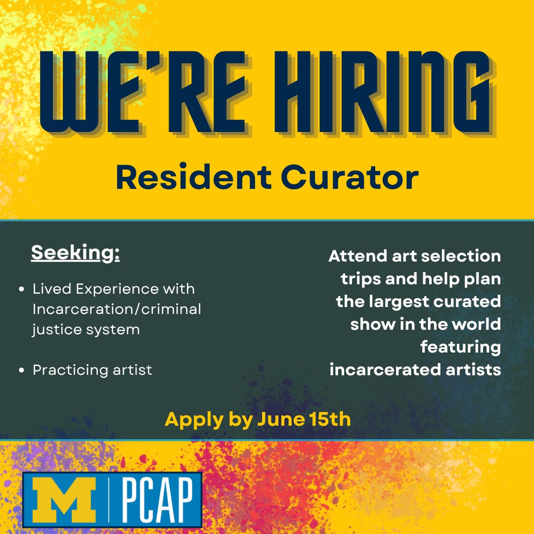 Graphic reading "We're Hiring - Resident Curator - Apply by June 15th"