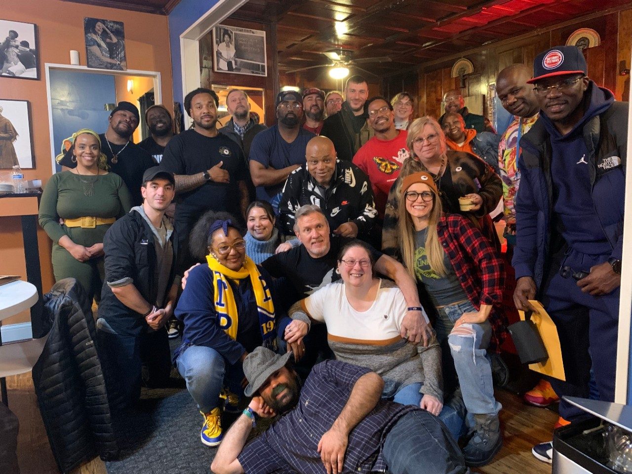 Group picture of Friendsgiving members smiling