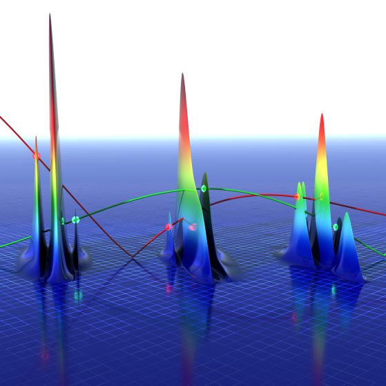 Three 2D coherent spectra of a quantum dot ensemble for different prepulse powers. The lines show the excited state populations as a function of prepulse power