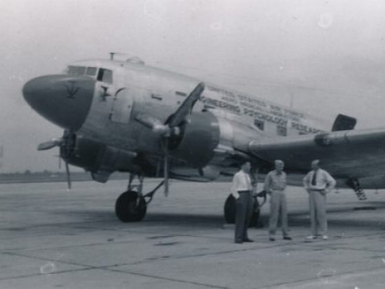 Paul M. Fitts (left), Wright Patterson Air Force Base in Dayton OH in the late 1940s