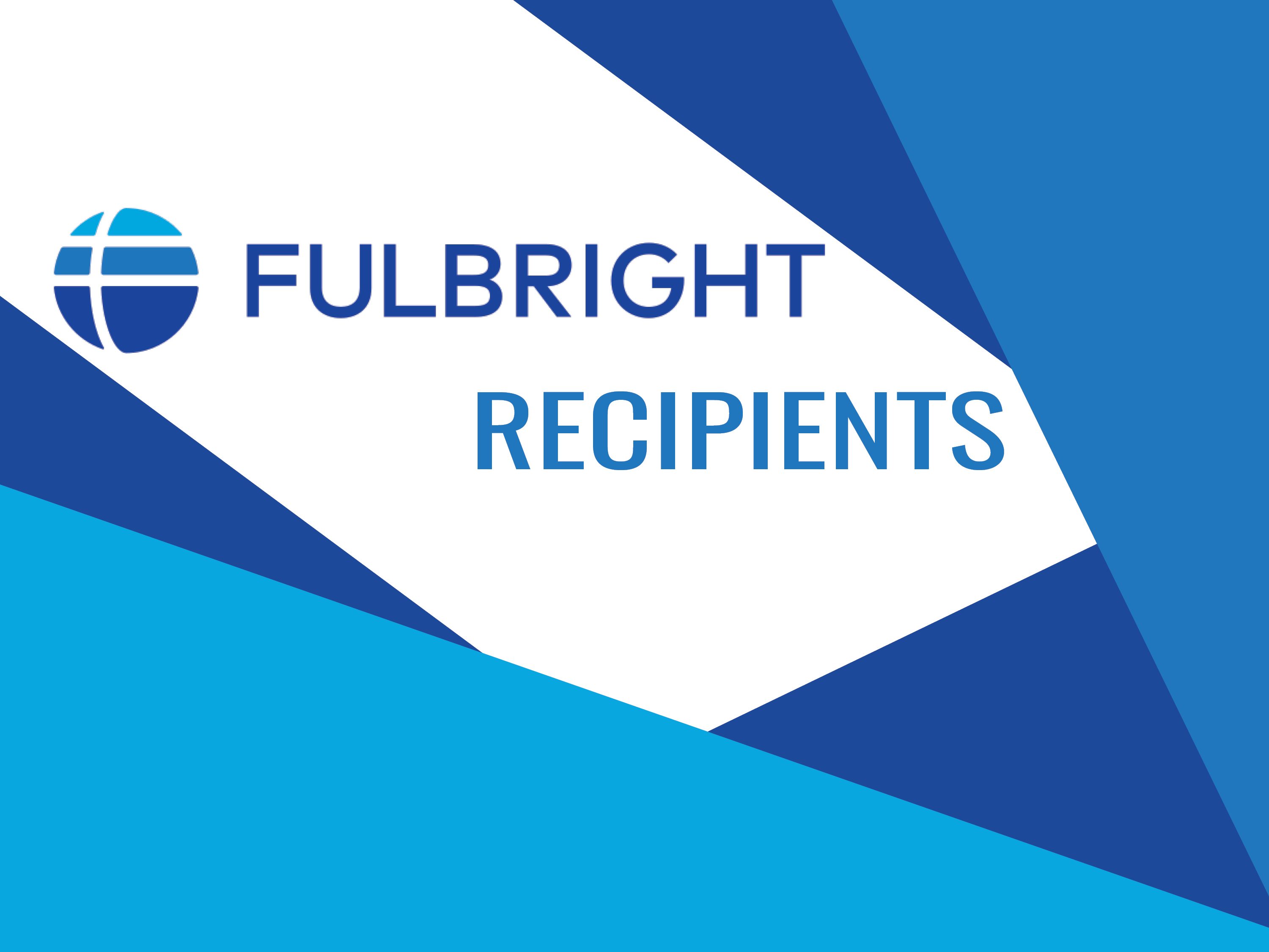 Abstract tile with the text, "Fulbright Recipients"