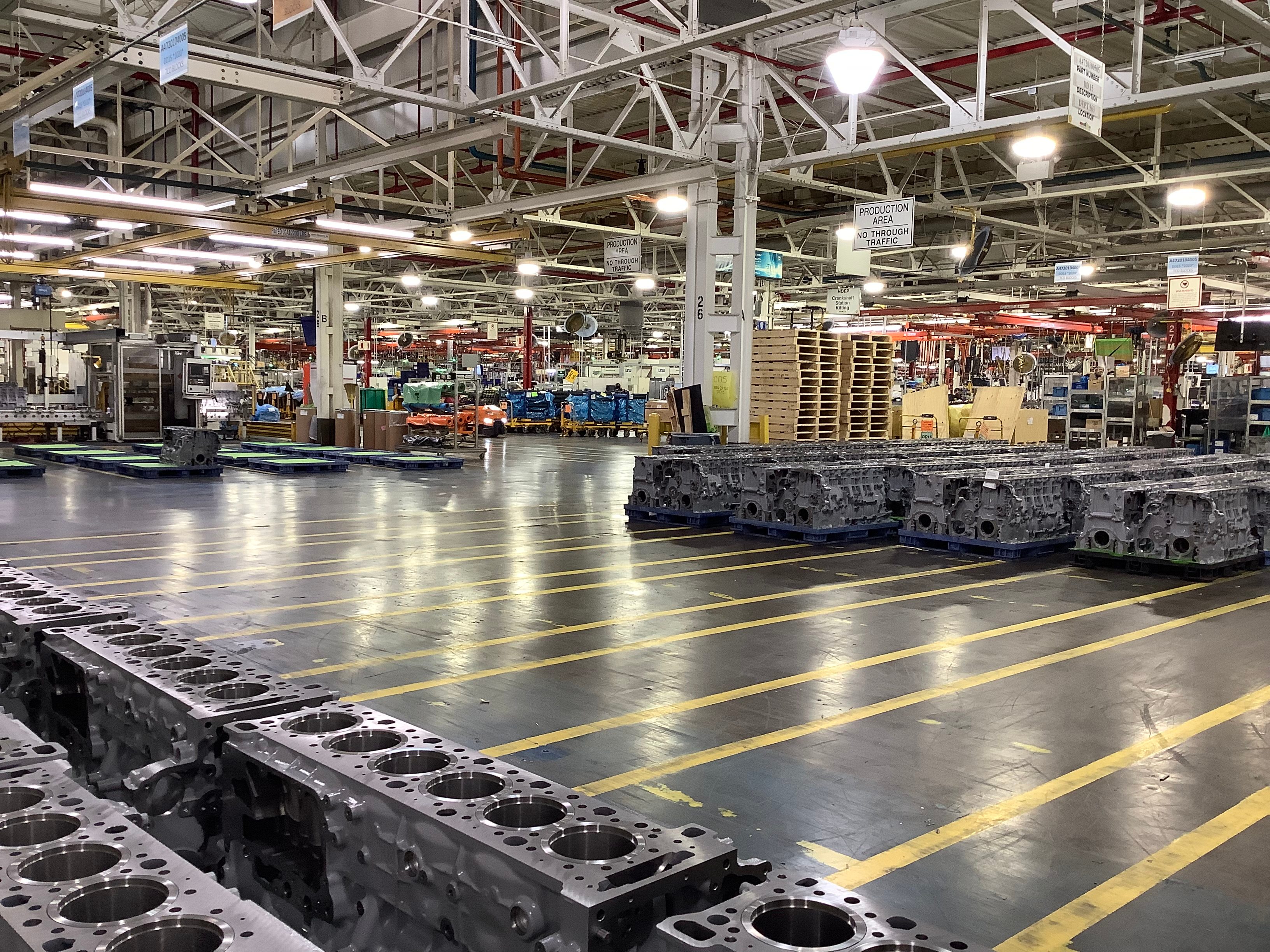 The inside of an auto plant is seen 