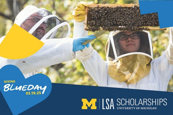 Photo of LSA student beekeeping